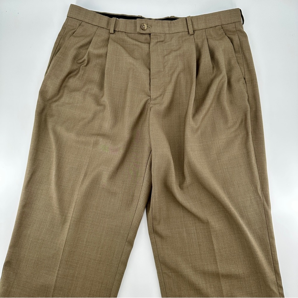 Perry Ellis Portfolio Mens Dress Khaki Pants Classic‎ Fit Size 36Wx30L Beige